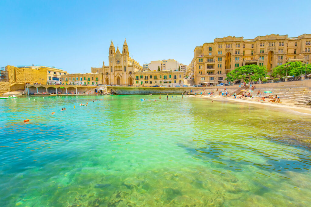sun shining on a malta beach