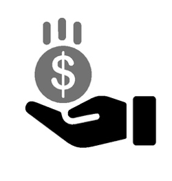 a hand holding income